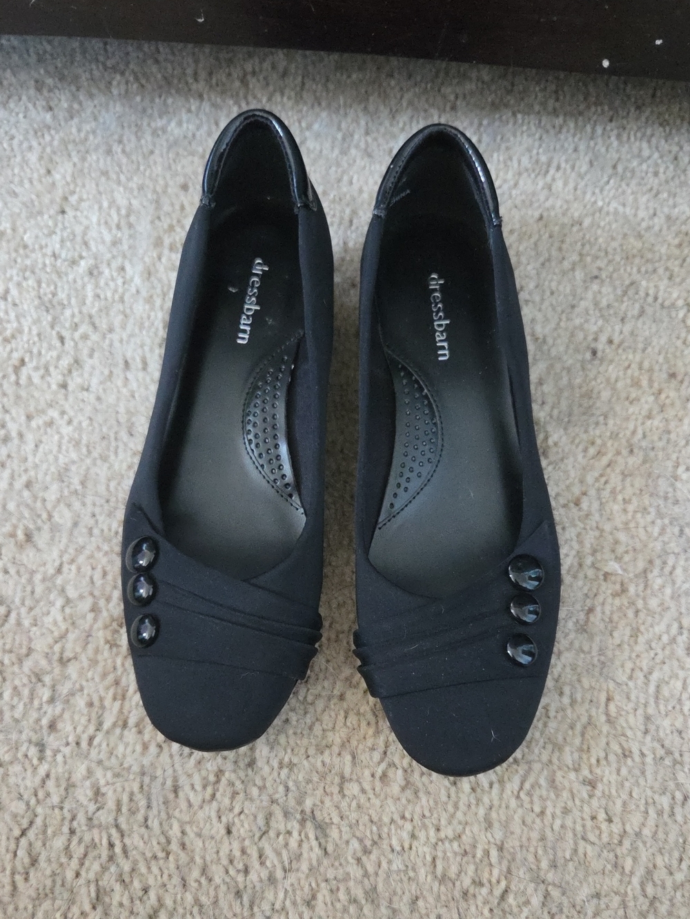 Dressbarn Black Comfort Low Wedge Heels - Women's Size 7.5